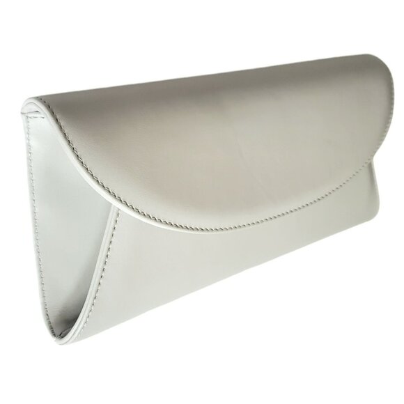 Sole Bliss Envelope Clutch Crossbody Purse Bag Jenna Gray Leather Chain Strap - Picture 4 of 16